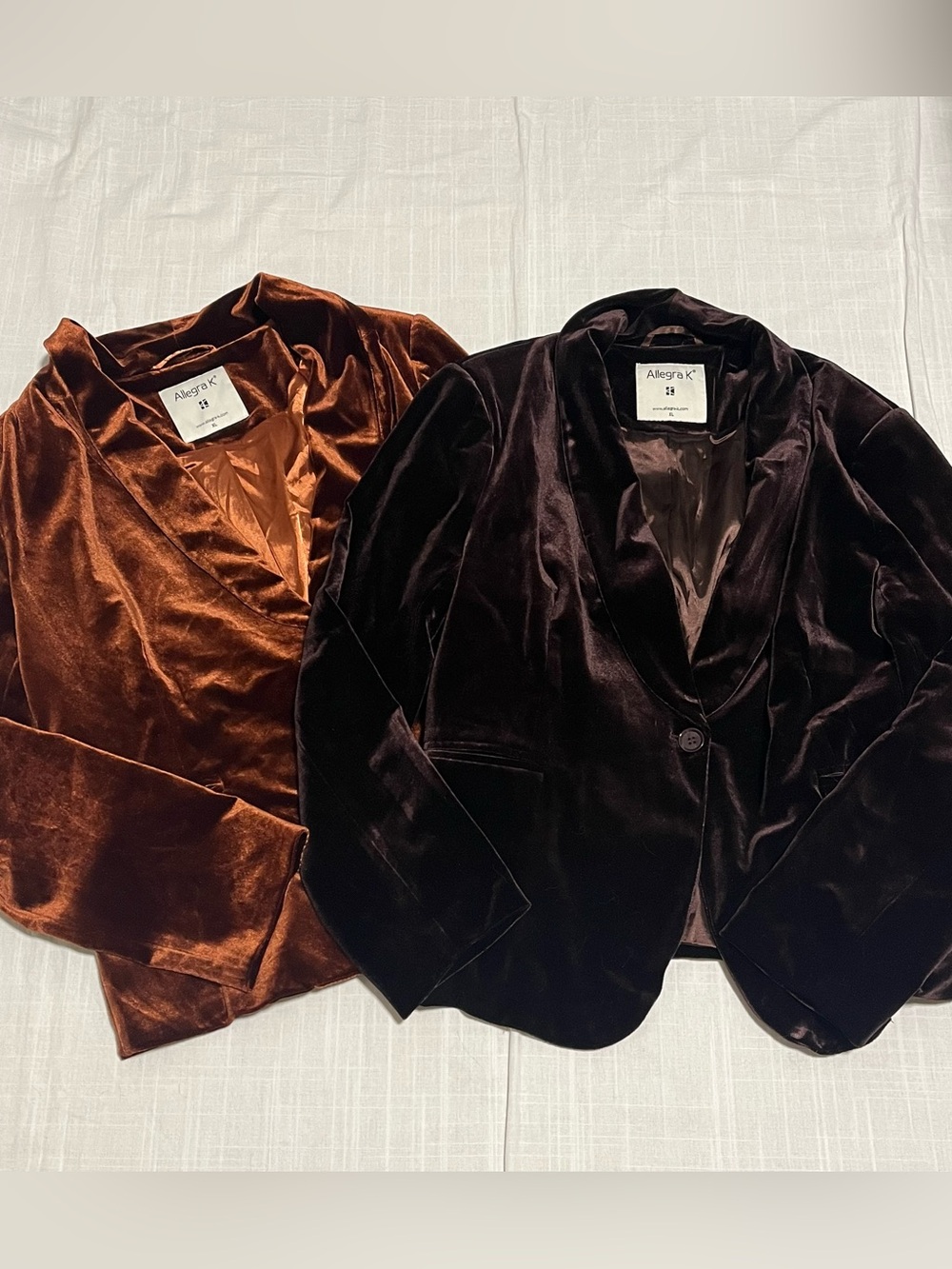 Allegra K Velour Velvet Blazer Jacket